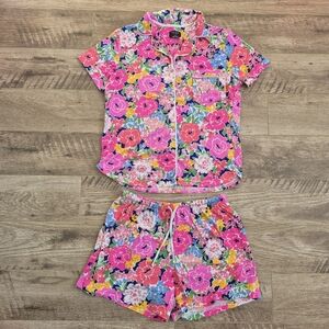 Kate Spade Women's Pink Floral Feminine Pajama Set Size Small